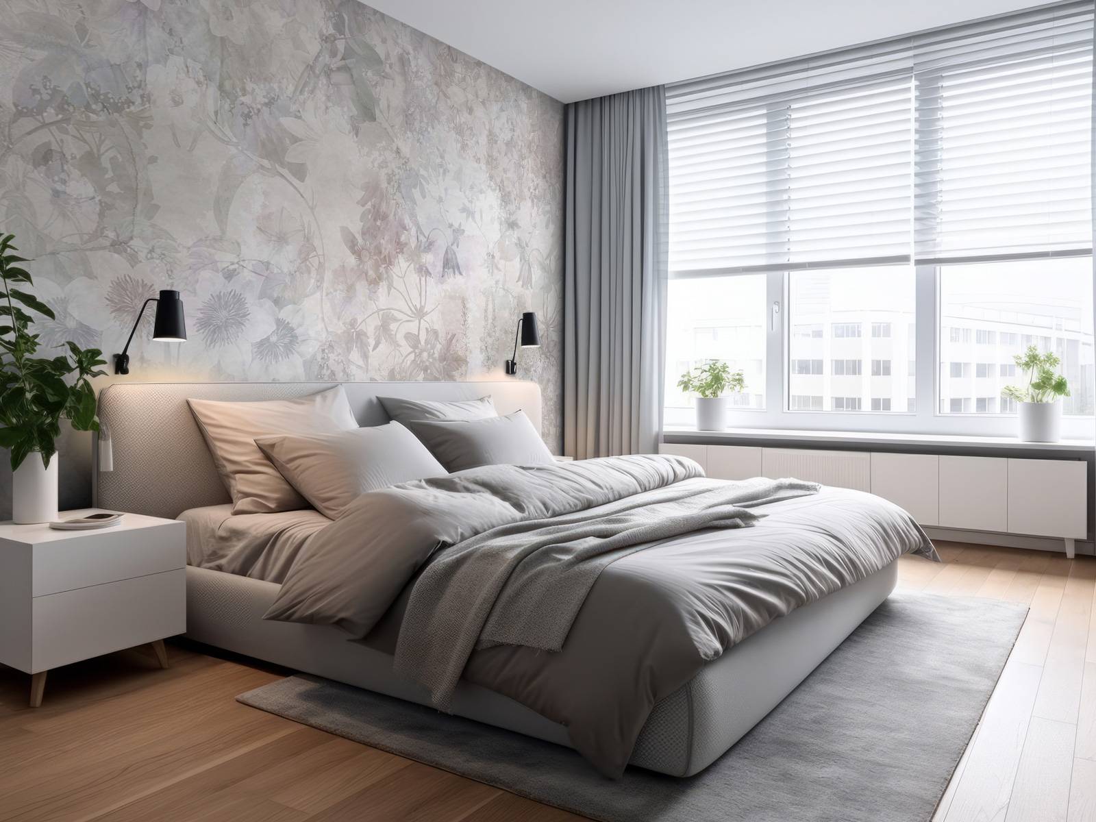 Jardin aquarelle taupe