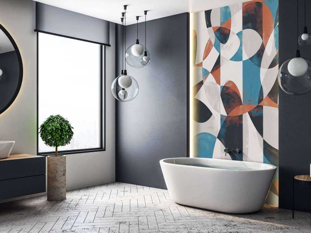 Formes fluides en bleu corail