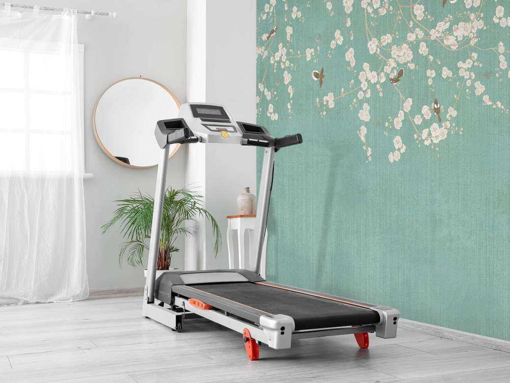 Brindilles en fleurs et moineaux volants