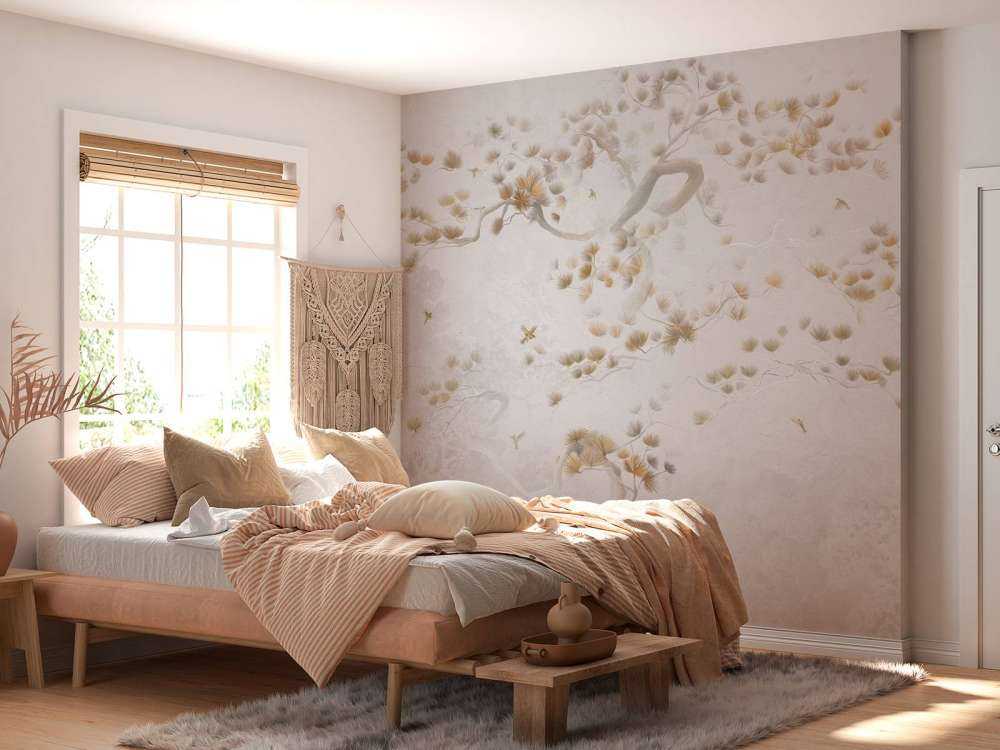 Art de l'arbre en fleurs - Beige