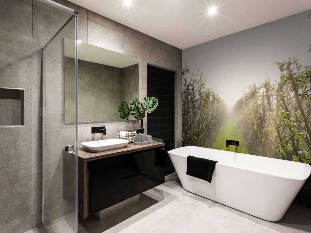 Fleur de poirier dans la brume