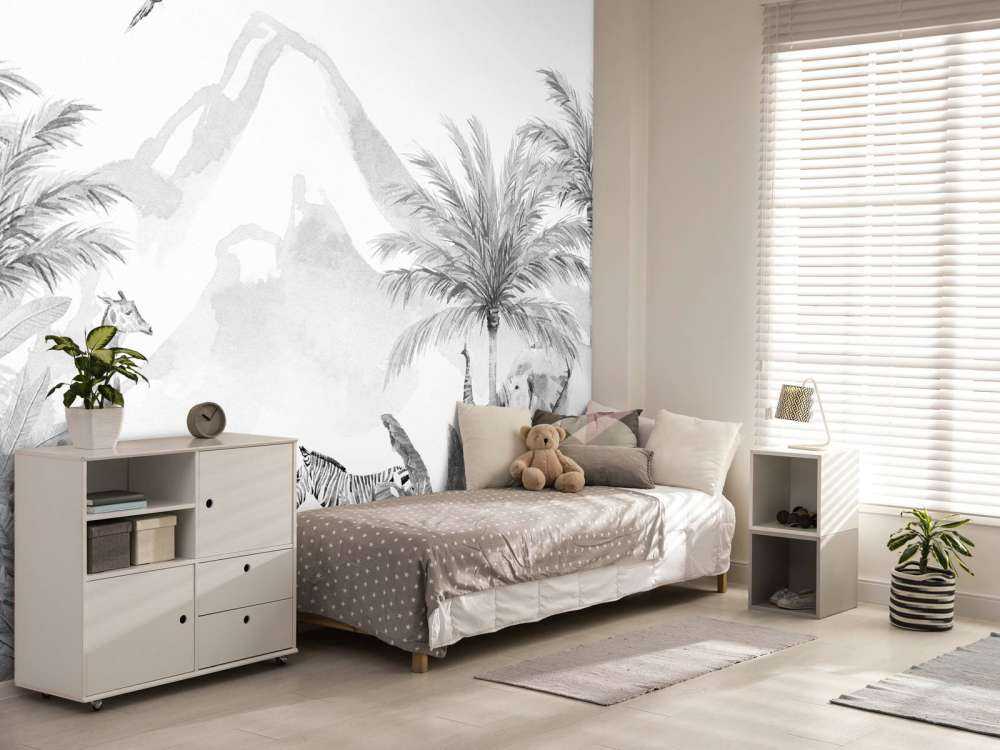 Animaux de la jungle en noir et blanc