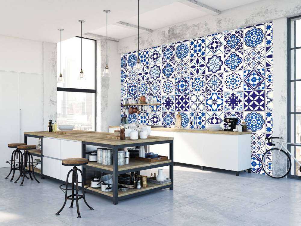 Tuiles bleues