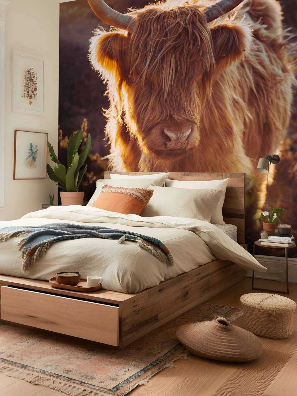 Le Highland écossais au soleil