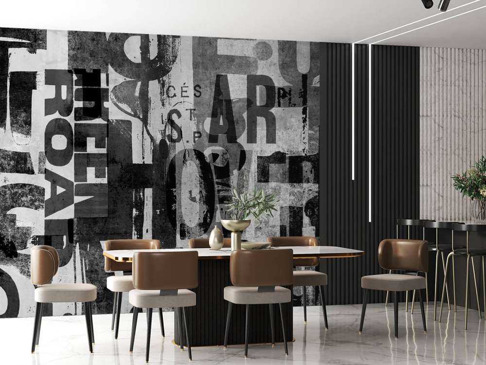 Typographie street art grise