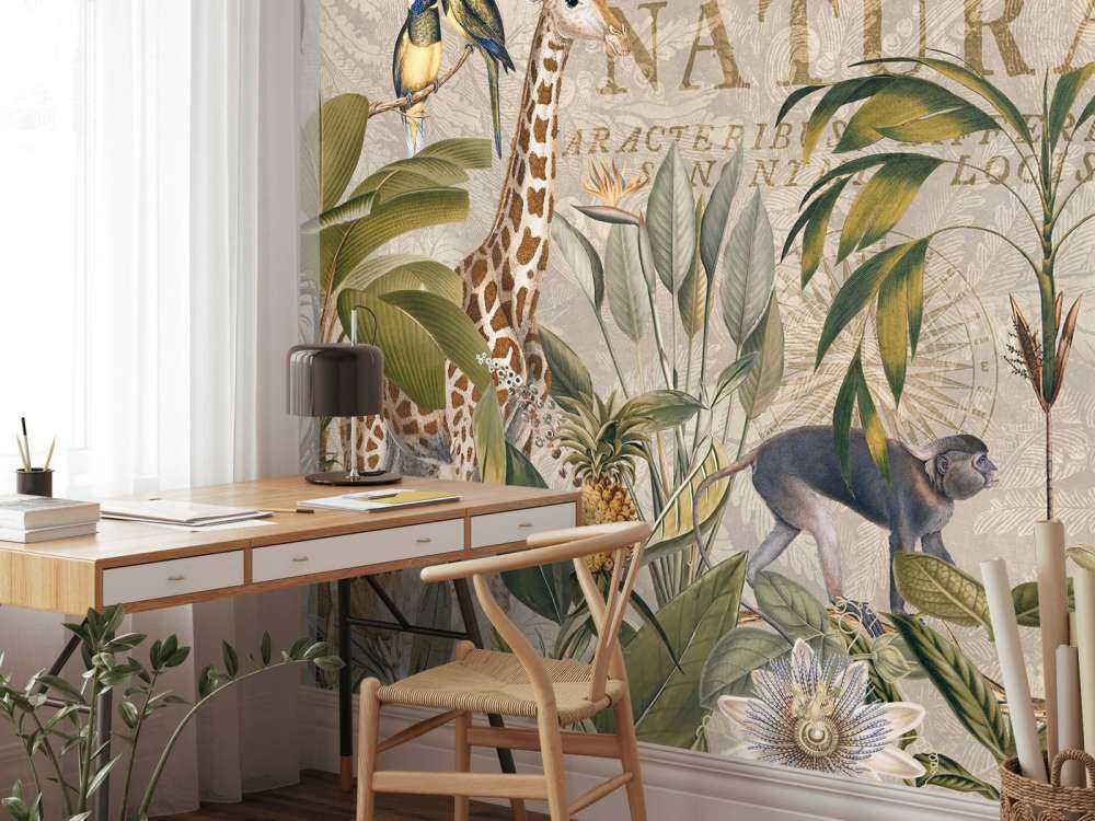 Nostalgic jungle wild animal paradise