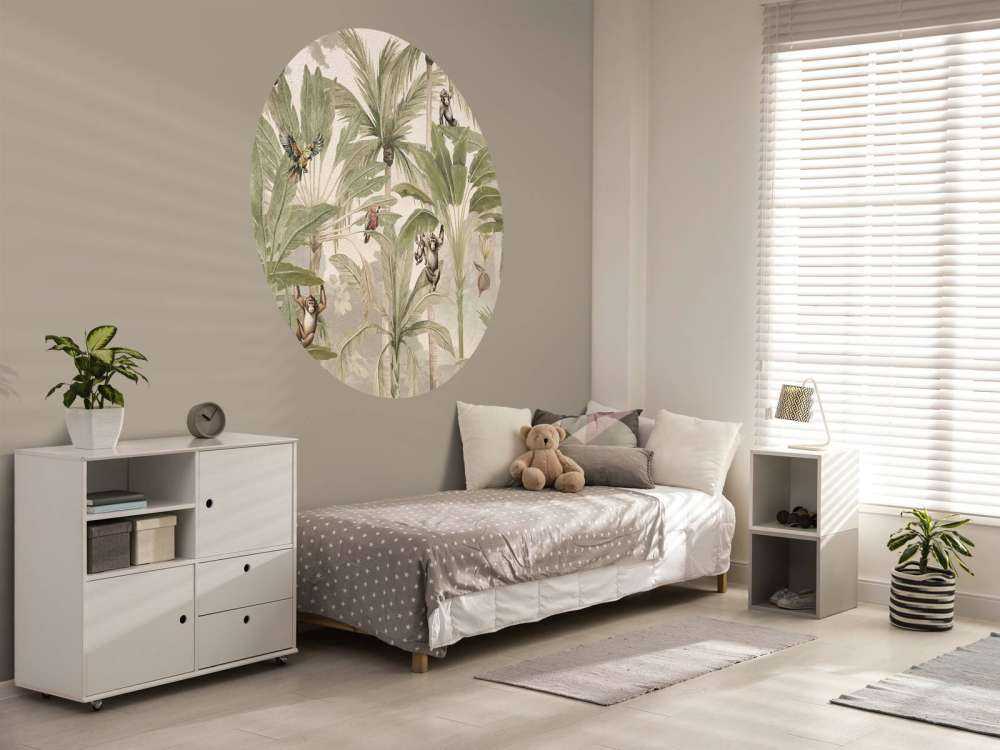 Jungle avec singes et perroquets