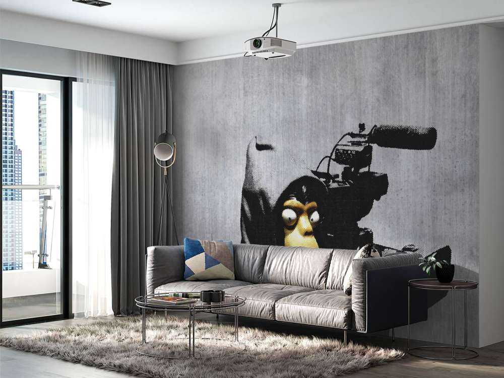 Banksy - ETTGS monkey, grey concrete