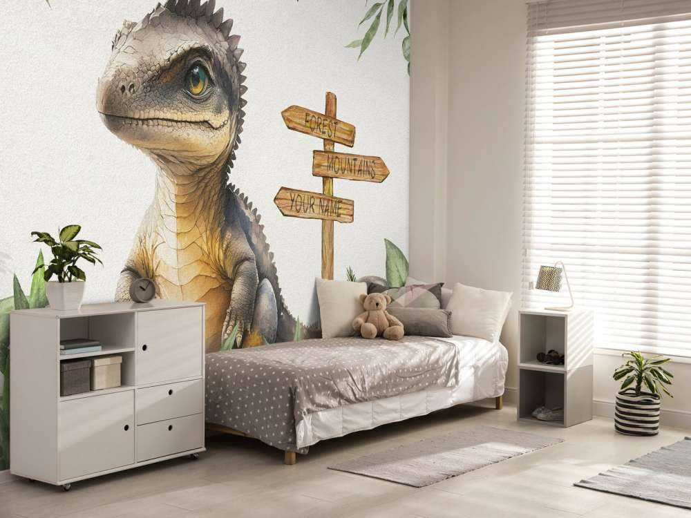 Bébé spinosaure dans la jungle