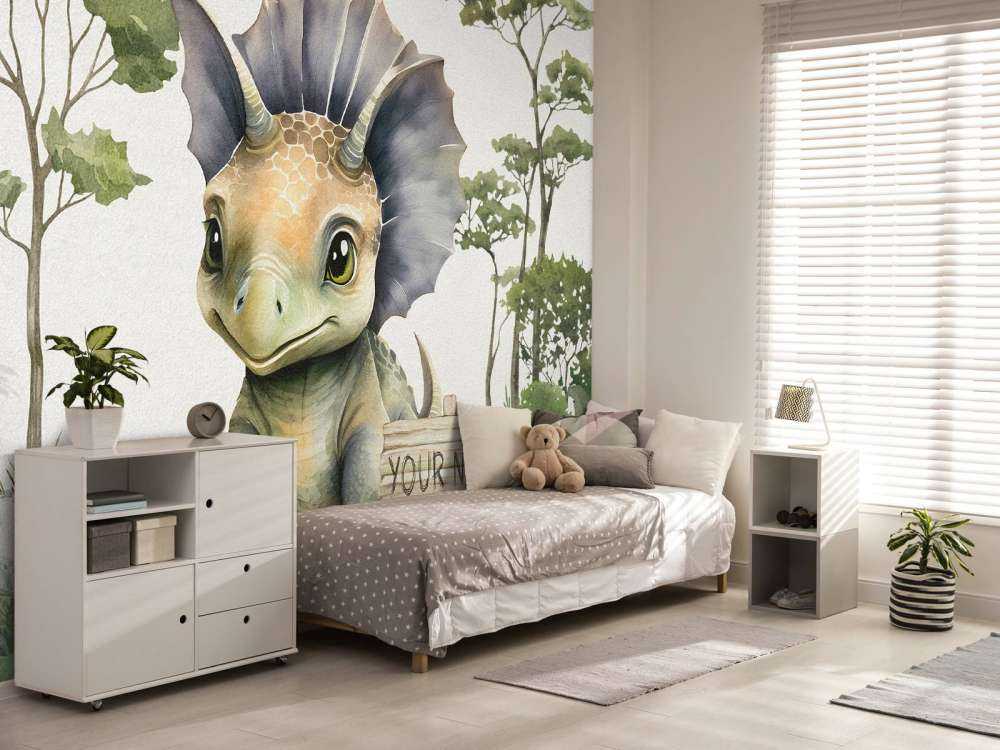 Bébé tricératops dans la jungle