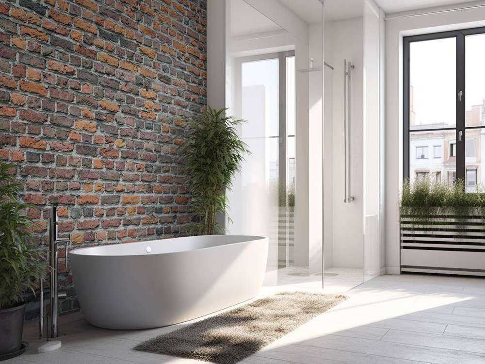 Ancien mur de briques restauré