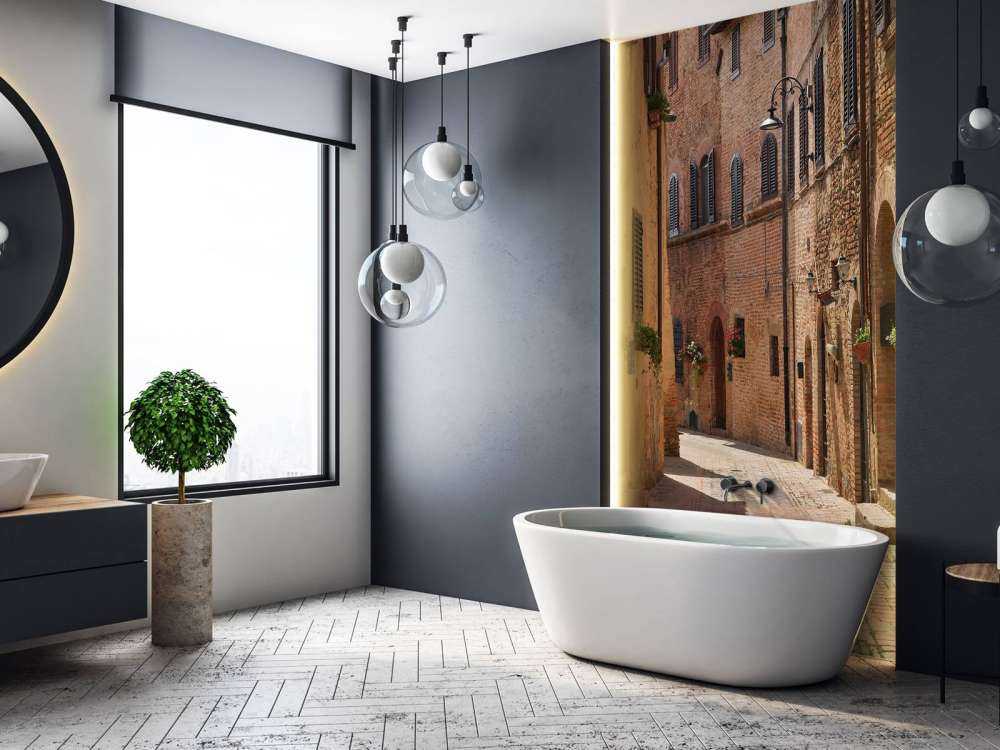 Rue classique avec des fleurs