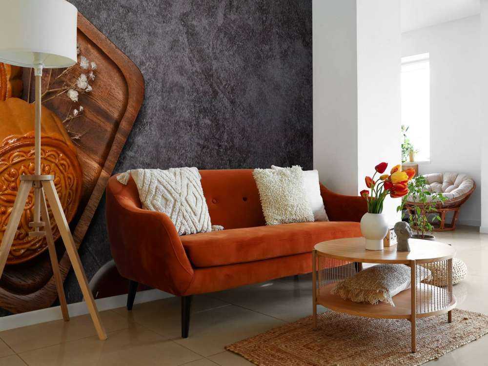 Gâteaux de lune sur un comptoir noir