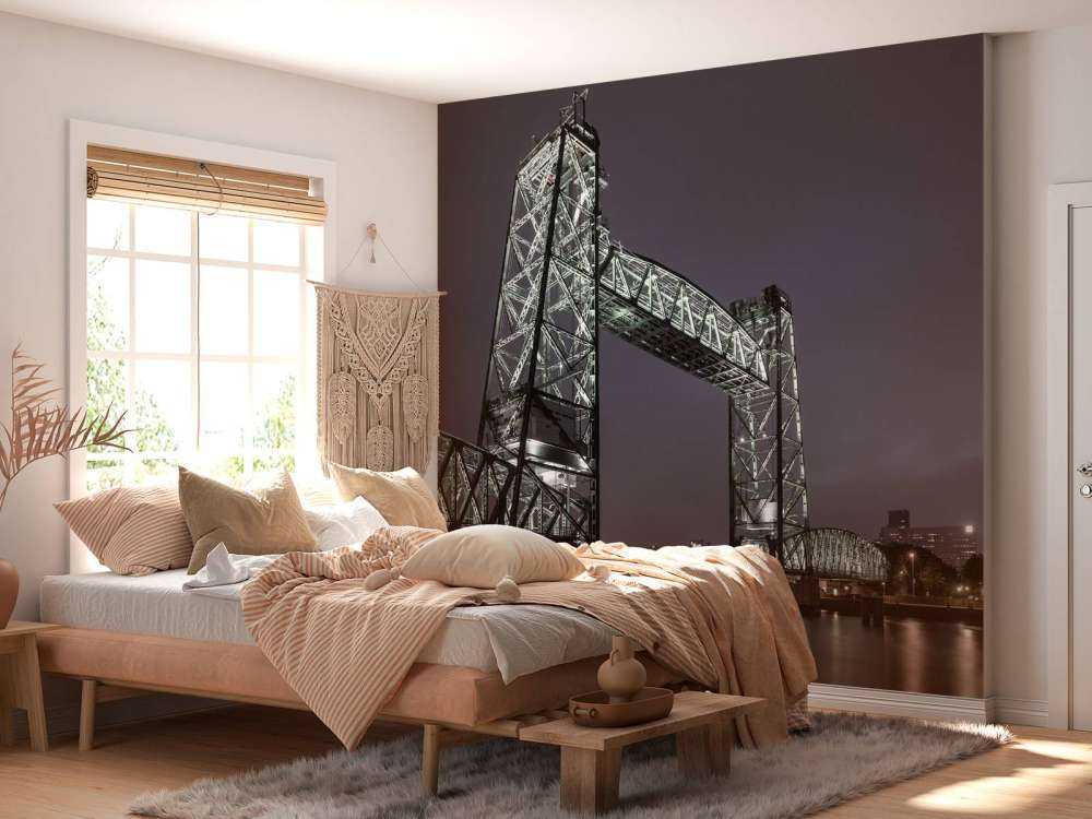 Ancien pont ferroviaire De Hef à Rotterdam en couleur 