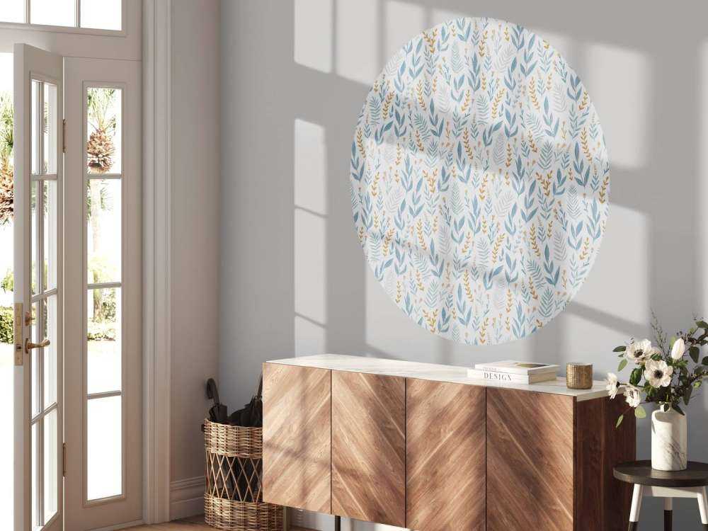 Motif avec feuilles bleues