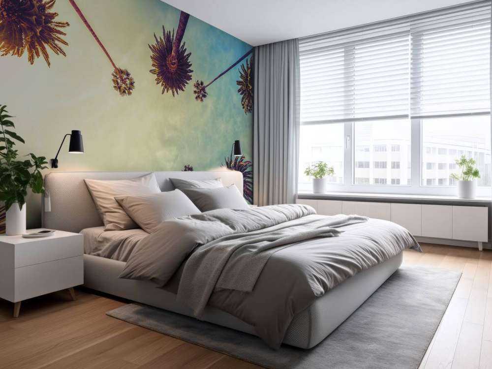 Vue de dessous des palmiers