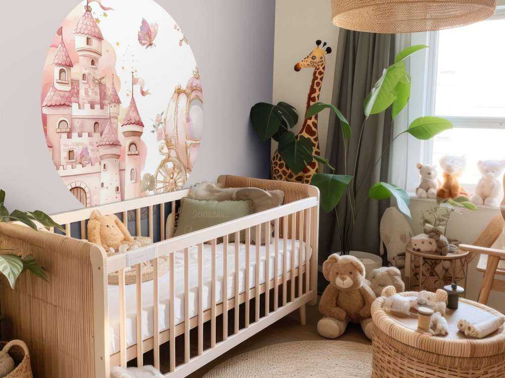 Château de contes de fées et carrosse de roses