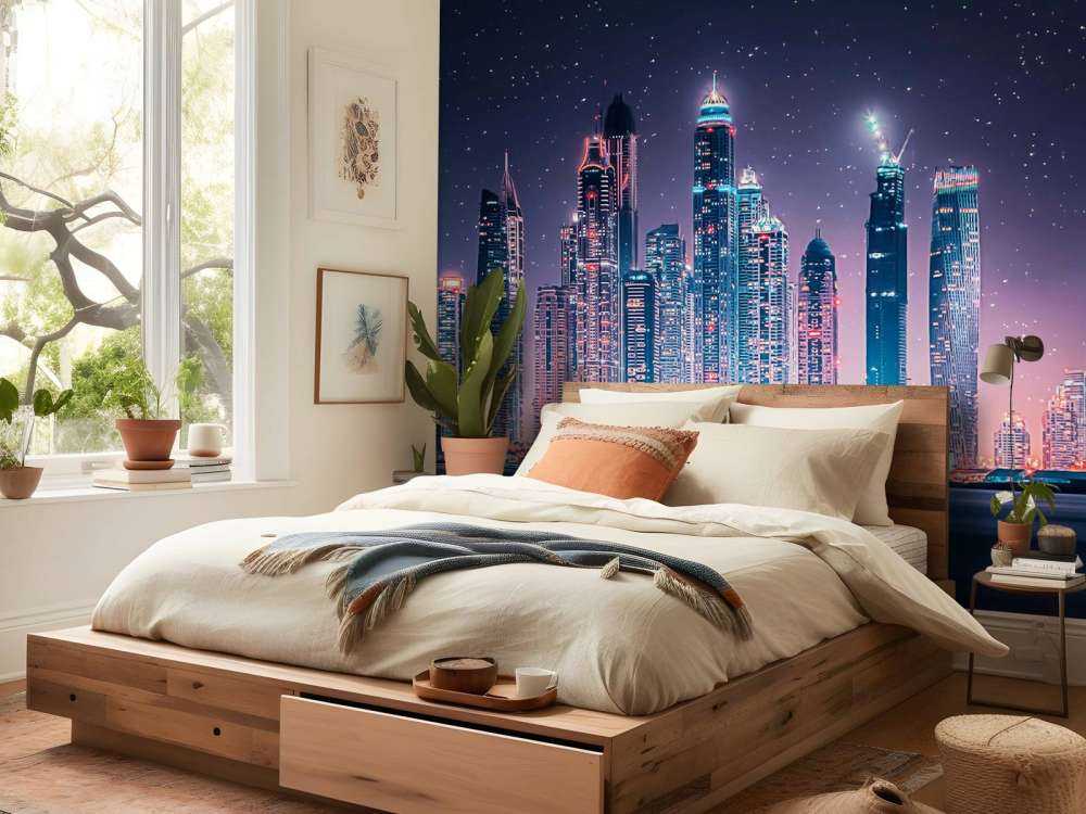 Lumière nocturne au-dessus de la ligne d'horizon