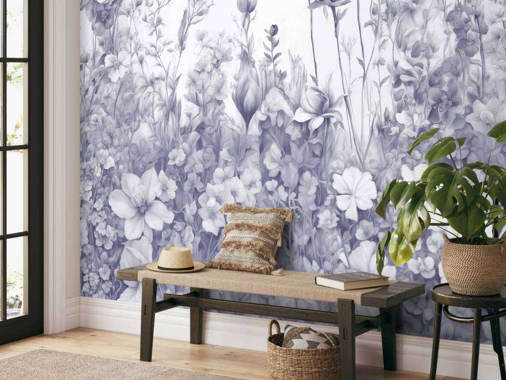 Fleurs de mon âme sans couture - violet