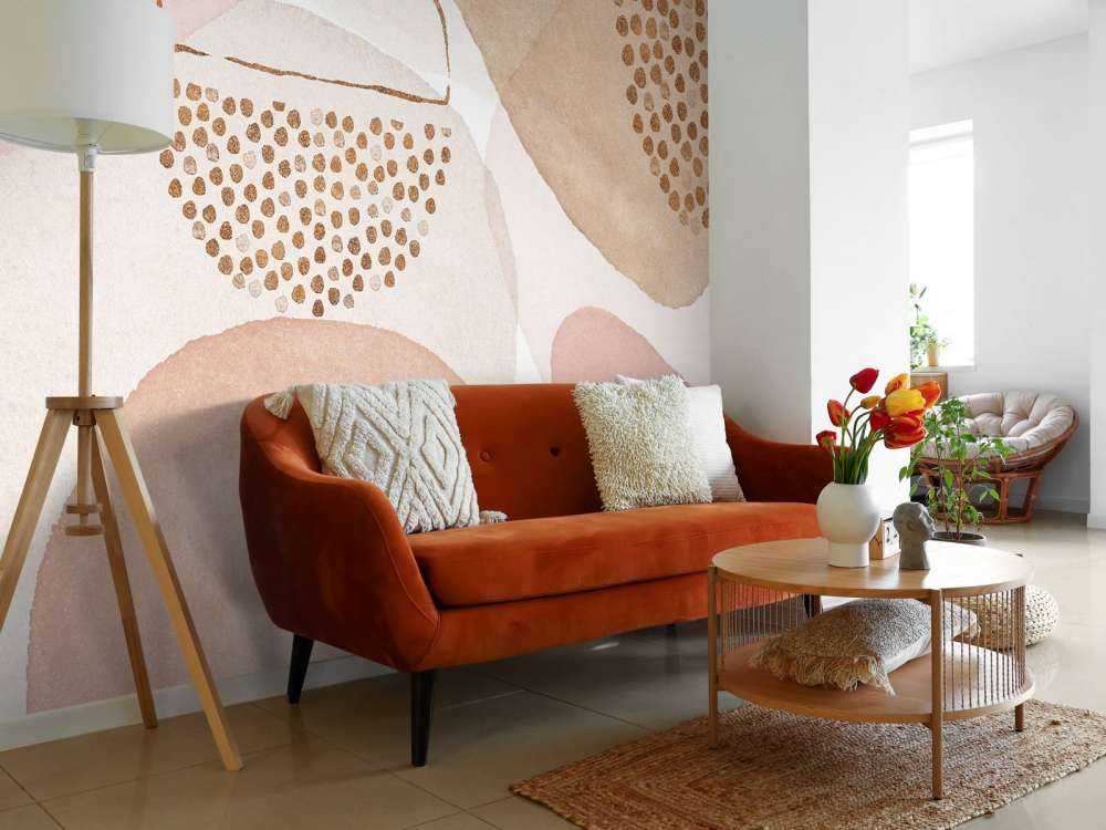 Style boho du milieu du siècle couleur pêche blush