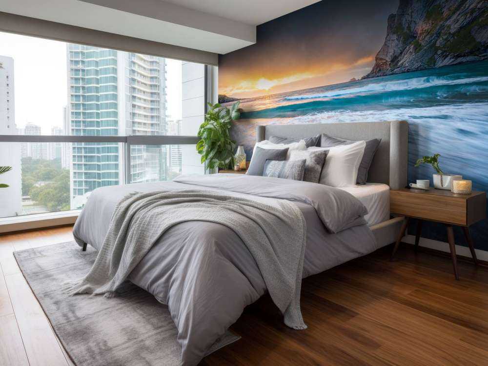 Coucher de soleil sur une côte accidentée