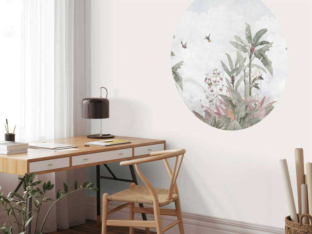 Colibris parmi les feuilles tropicales