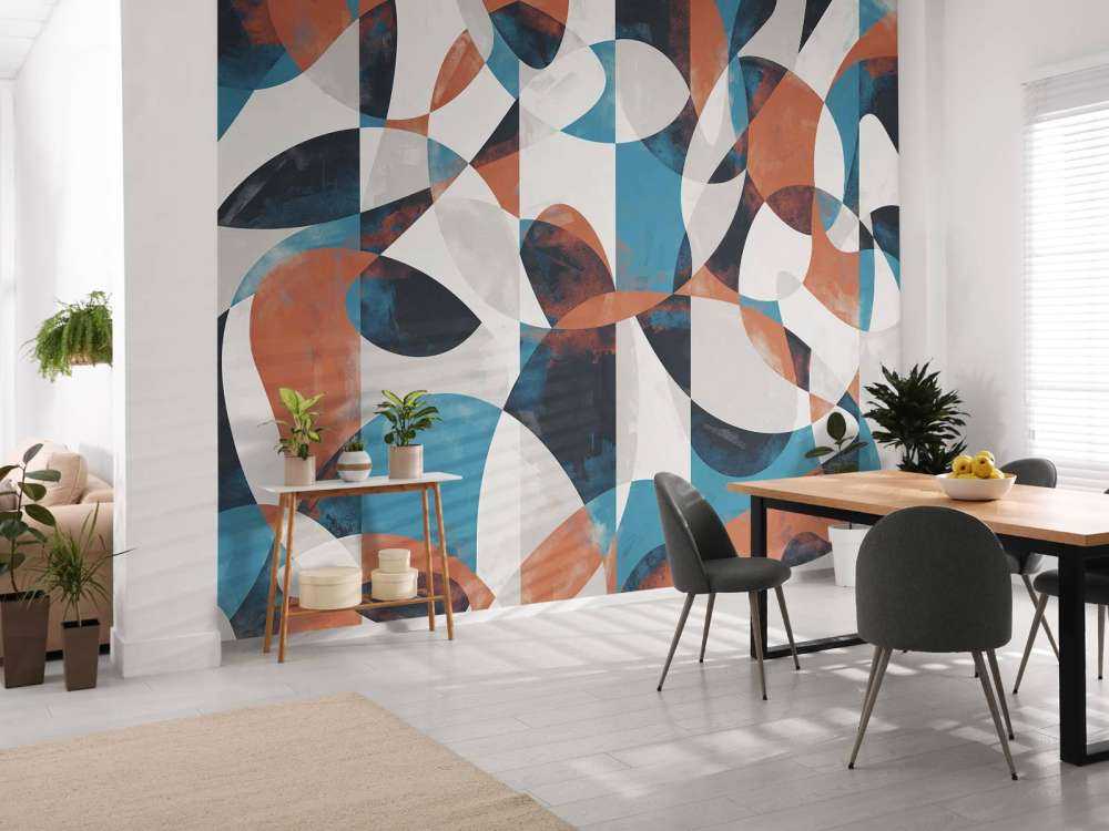 Formes fluides en bleu corail