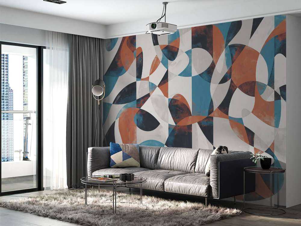 Formes fluides en bleu corail