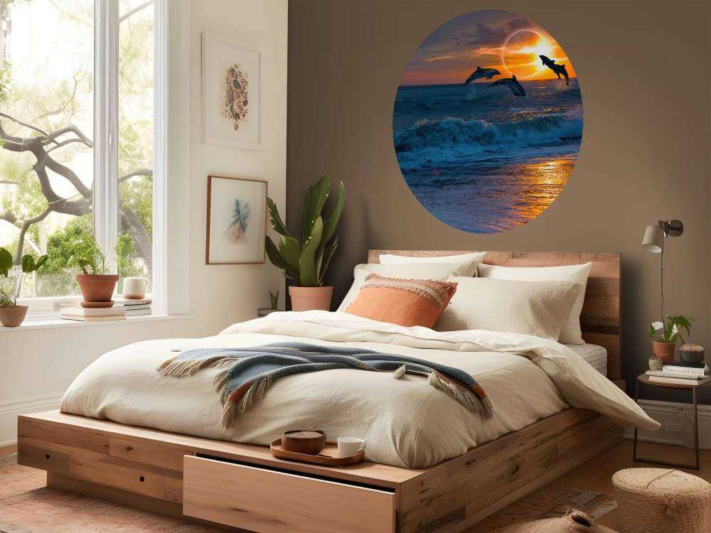 Dauphins au coucher du soleil