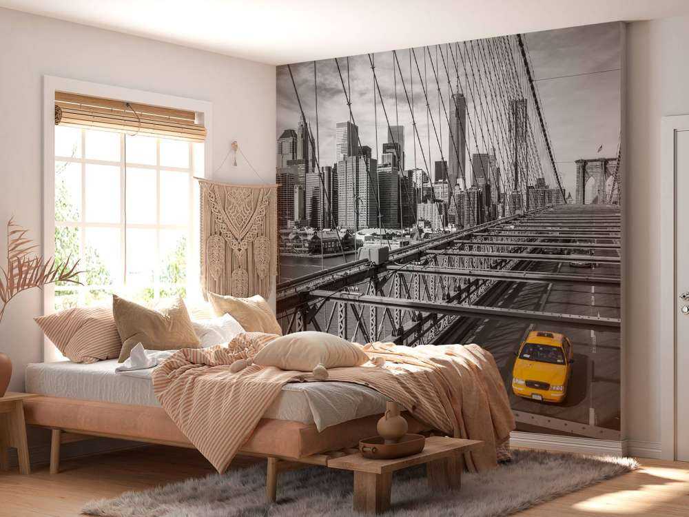 Un taxi sur le pont de Brooklyn