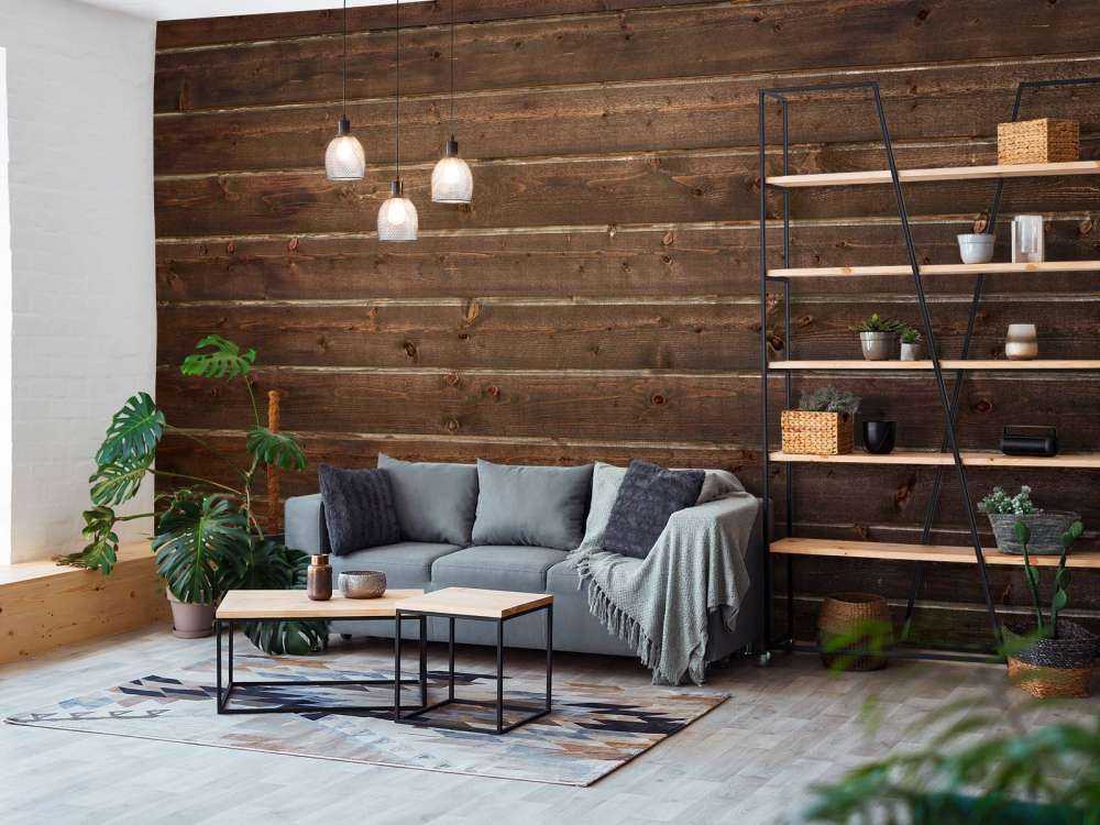 Planches de bois foncé