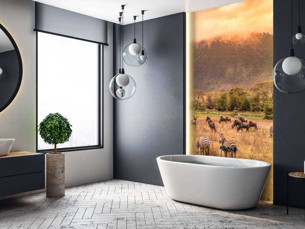 Paysage de savane avec des zèbres