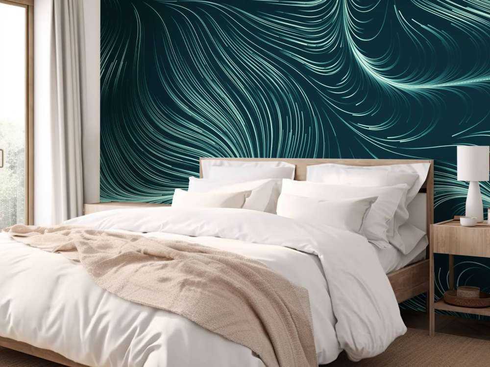 Lignes lumineuses vert canard