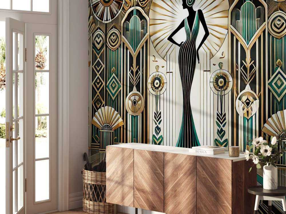 Scène d'élégance vintage en Art déco