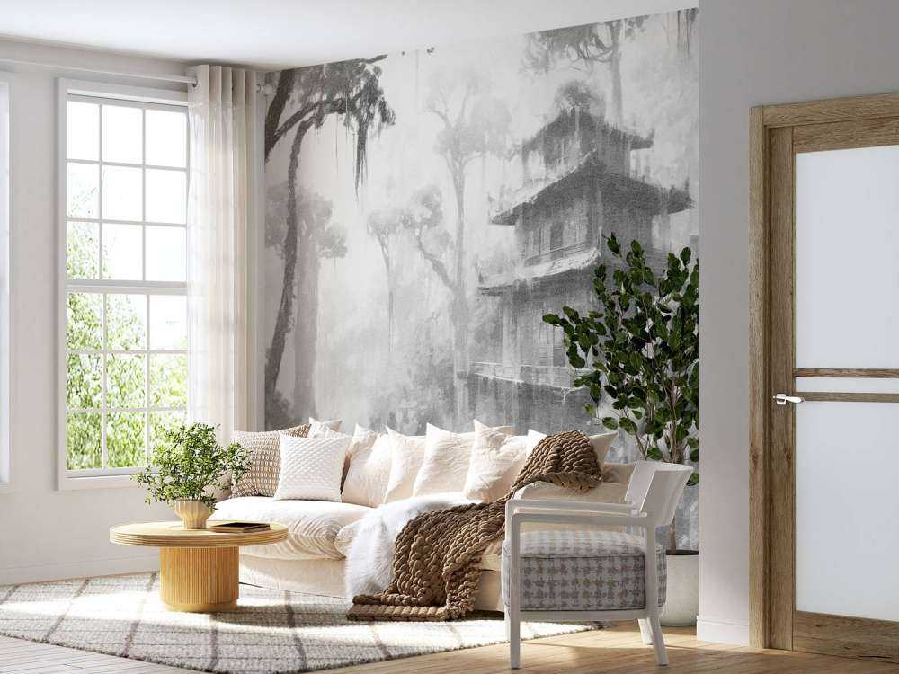 Cabane Cachée dans la Forêt Brumeuse