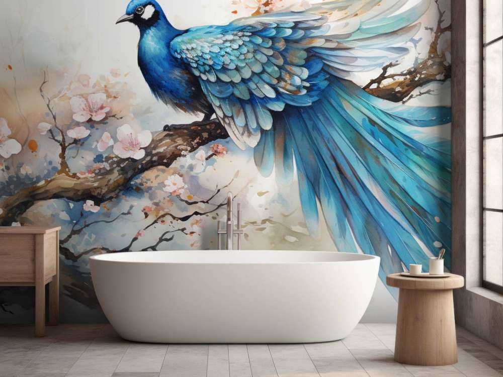 Paon dans la Brume de Printemps