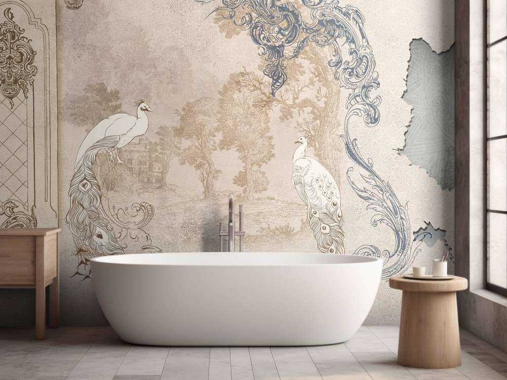 Splendeur Baroque du Paon sous un Angle Moderne