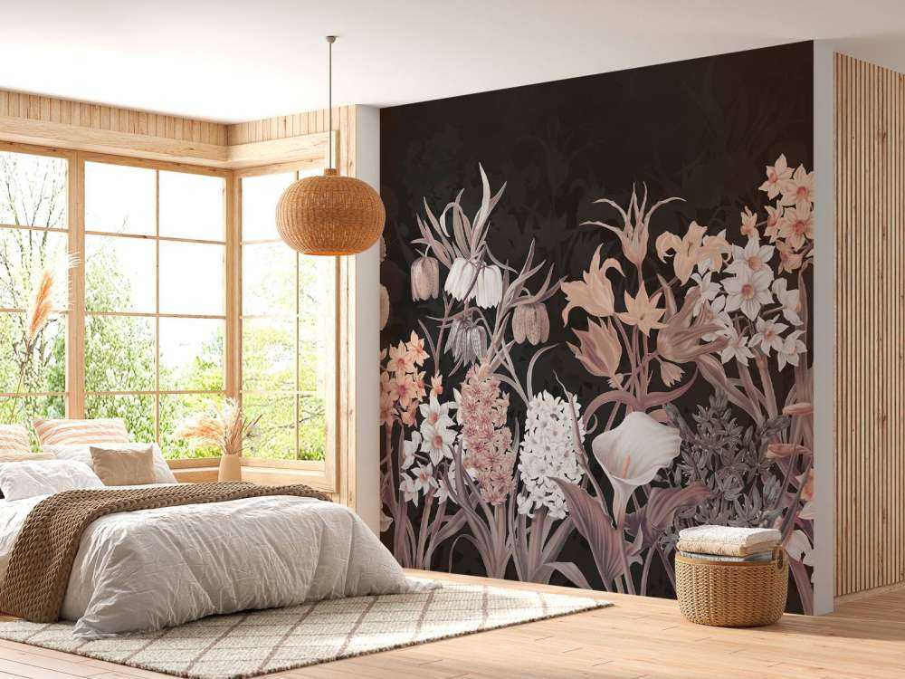 Fleurs de printemps - Sepia vintage