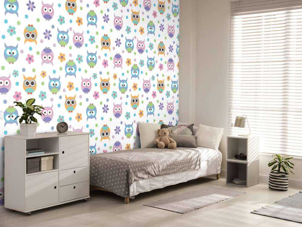 Papier peint avec des hiboux