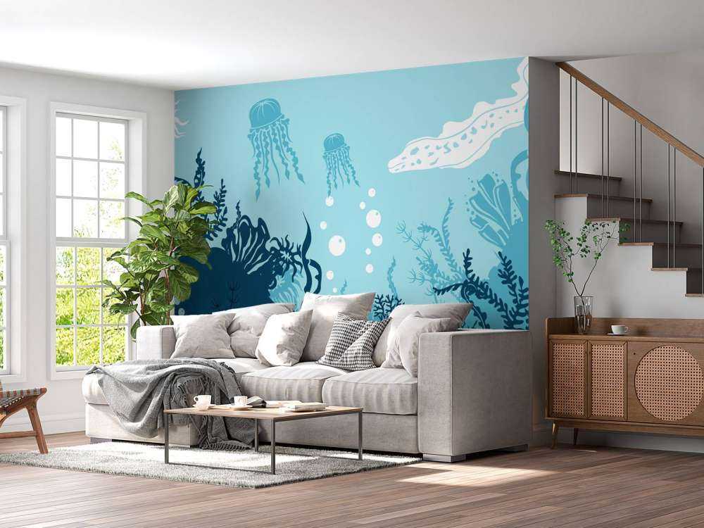 Le monde sous-marin bleu