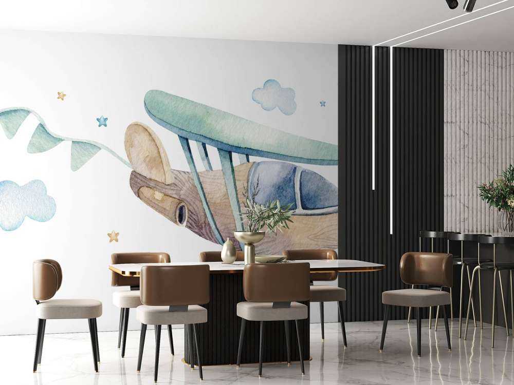 Avion à l'aquarelle
