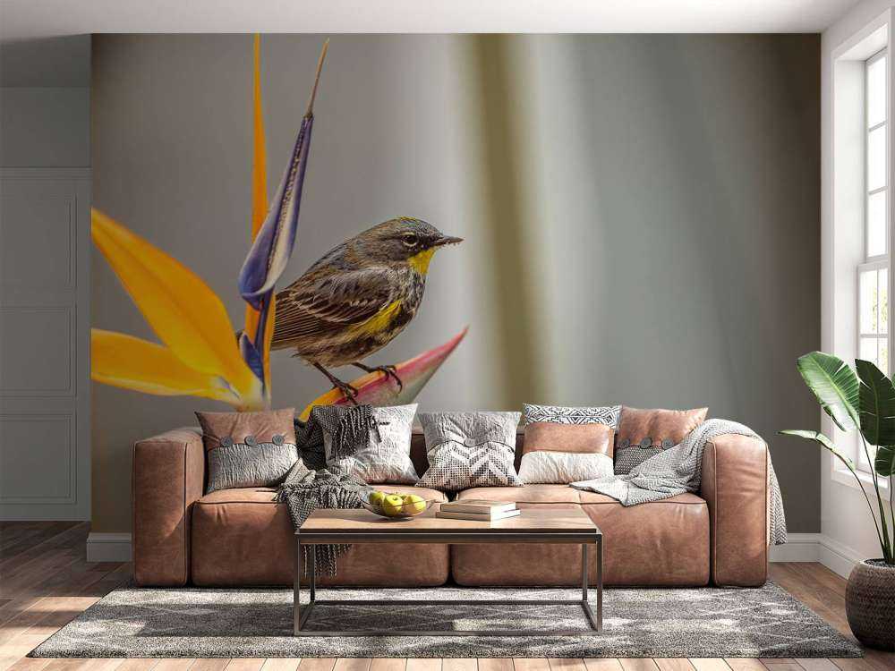 Fleur de paradis avec oiseau