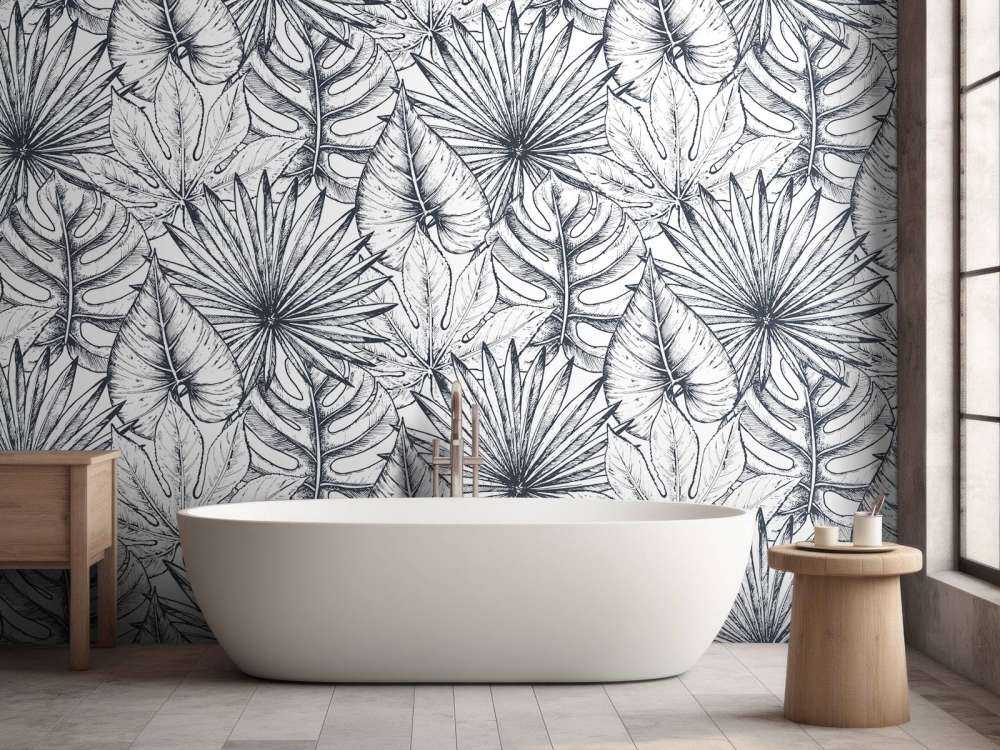 Feuilles blanches dessinées