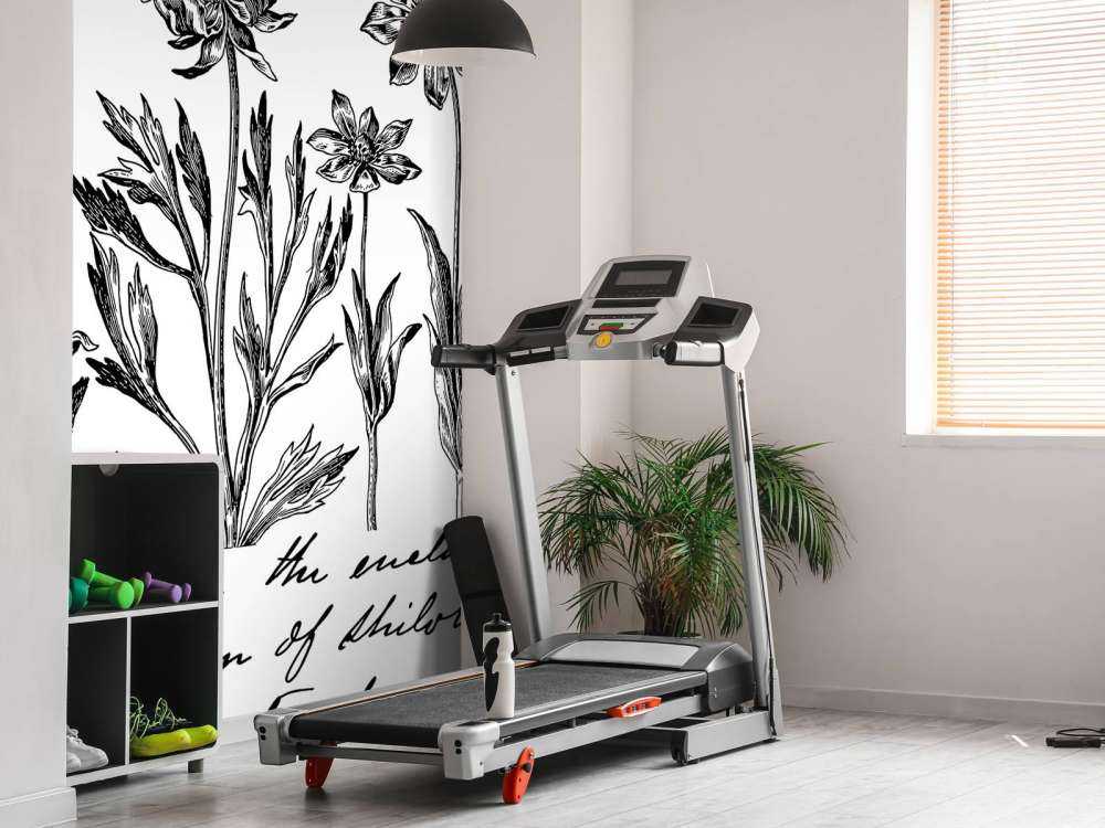 Historic flower drawing script black white
