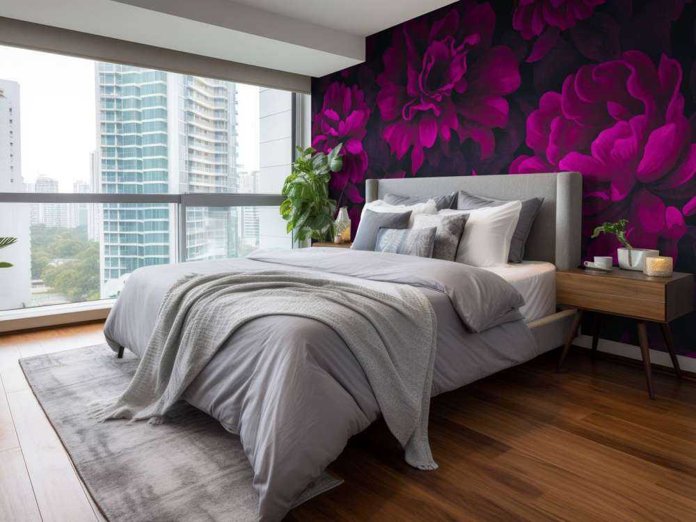 fleurs en velours rose, floral de luxe, opulenz