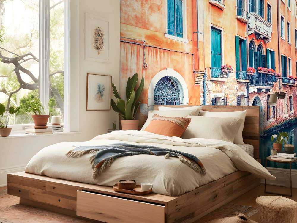 Des façades chaleureuses le long du canal vénitien.