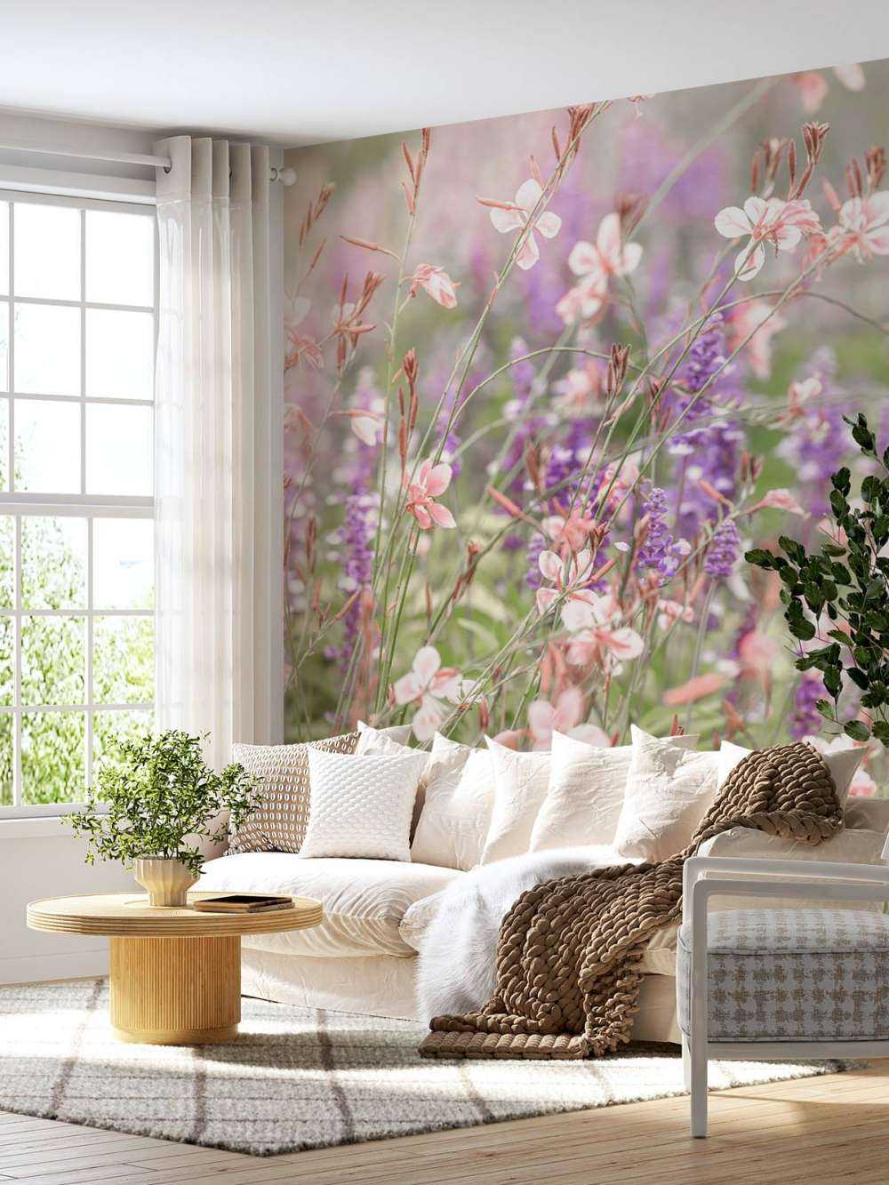 Fleurs sauvages aux teintes pastel douces