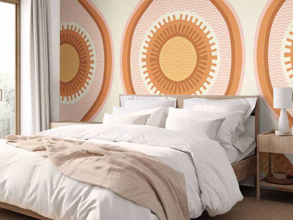 Spirales solaires chaudes de style rétro