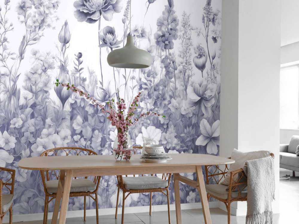 Fleurs de mon âme sans couture - violet