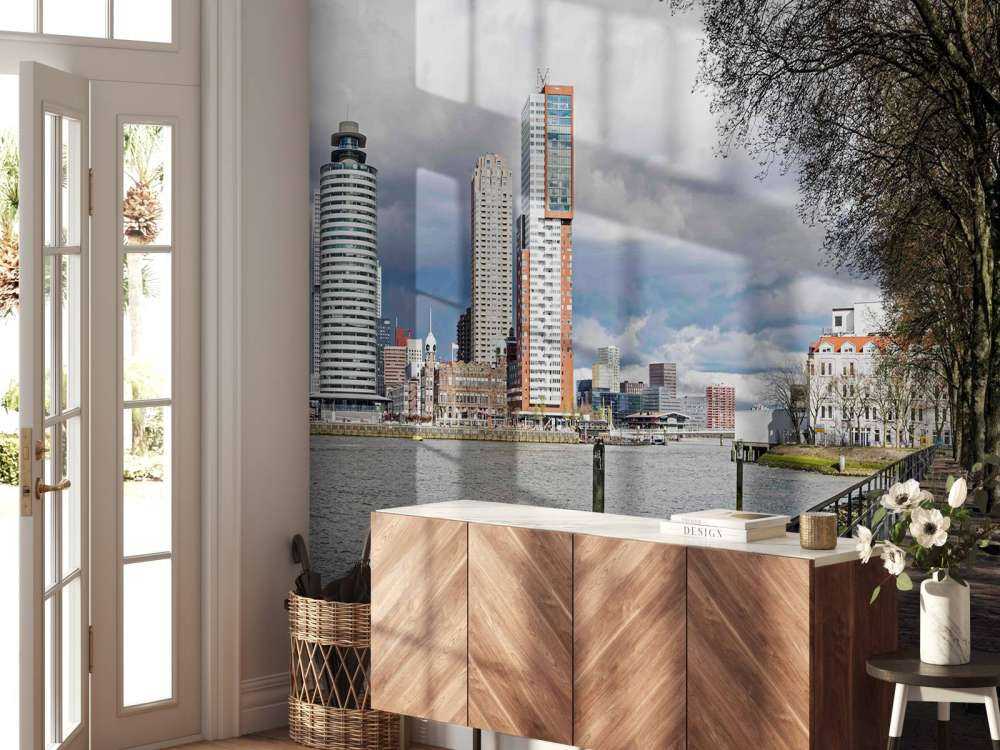 Skyline de Rotterdam depuis le quai